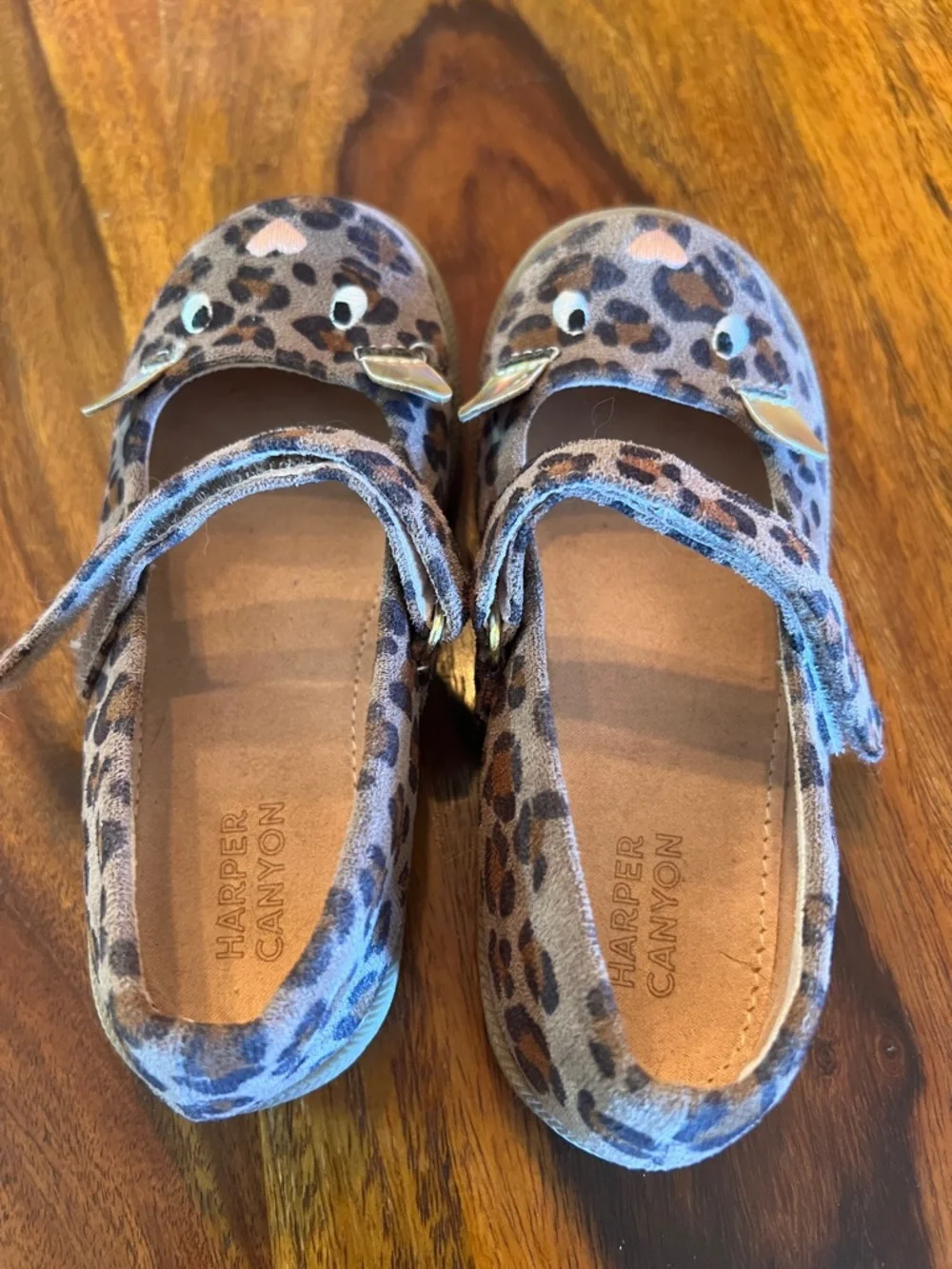 Harper Canyon Leopard Print Moccasins with Iridescent Ear Details - Brown